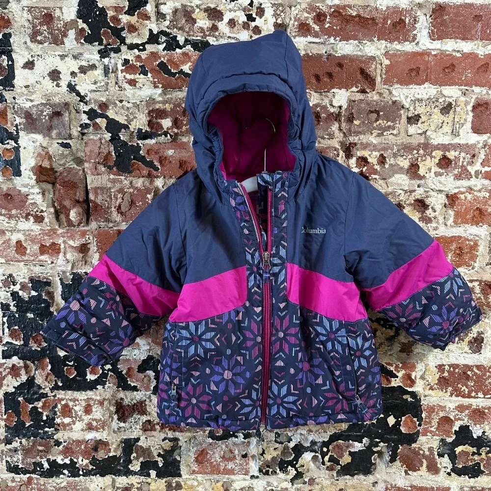 Columbia Toddler Girls 4T Purple Pink Winter Snow Full Zip Hooded Jacket